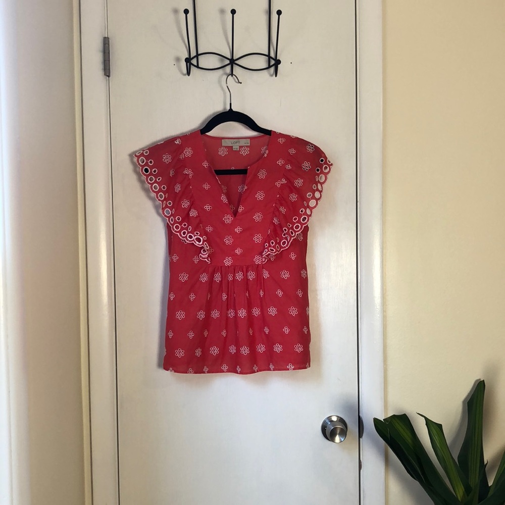 Cotton Embroidered Eyelet Woven Top